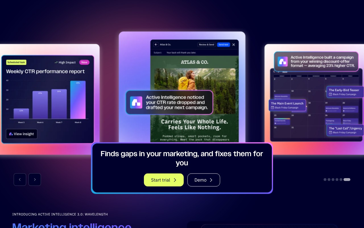 ActiveCampaign homepage screenshot