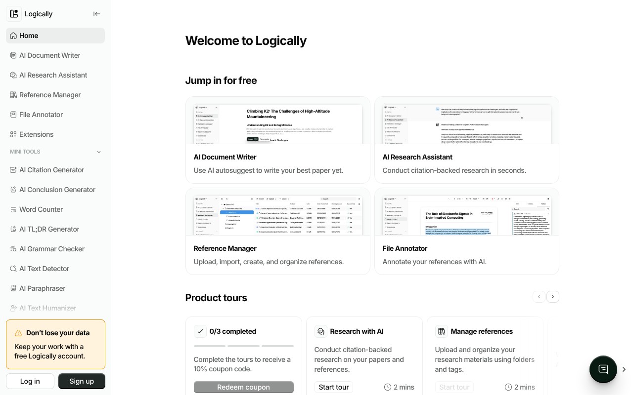 Logically features screenshot