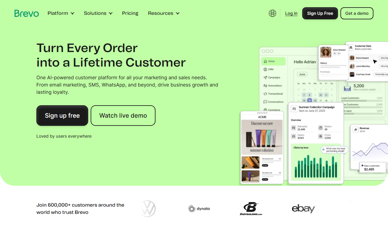Brevo homepage screenshot