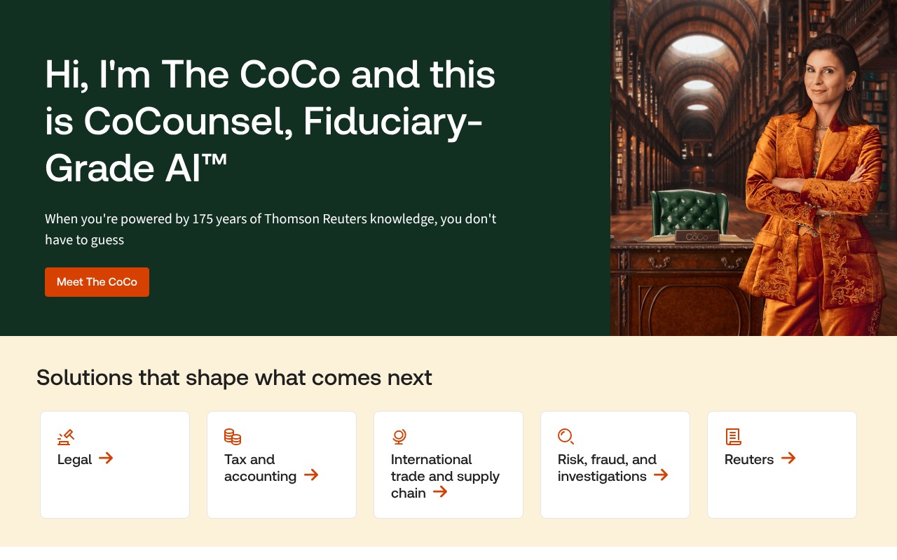 CoCounsel Legal homepage screenshot