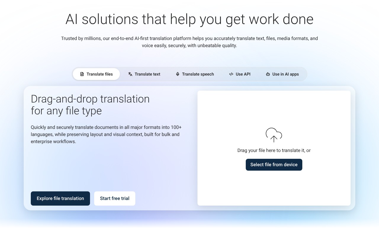 DeepL homepage screenshot