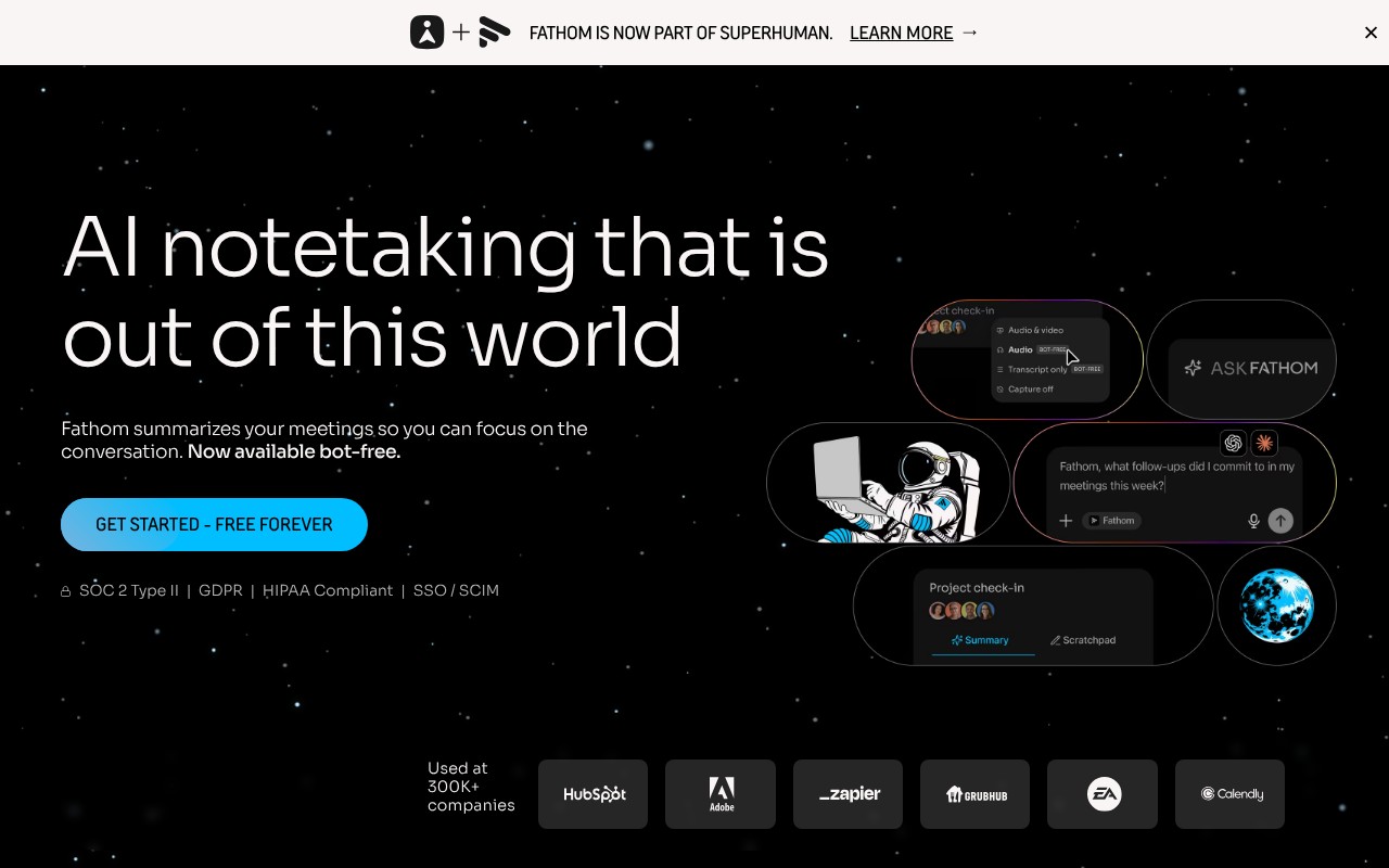 Fathom homepage screenshot