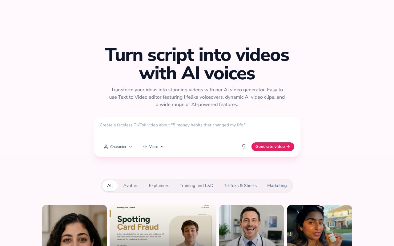 Fliki homepage screenshot