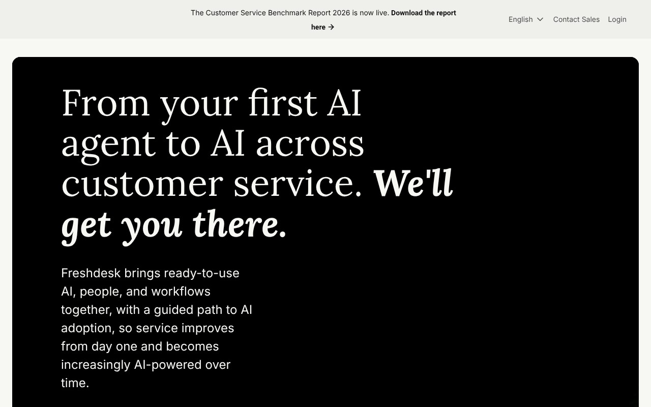 Freshdesk homepage screenshot