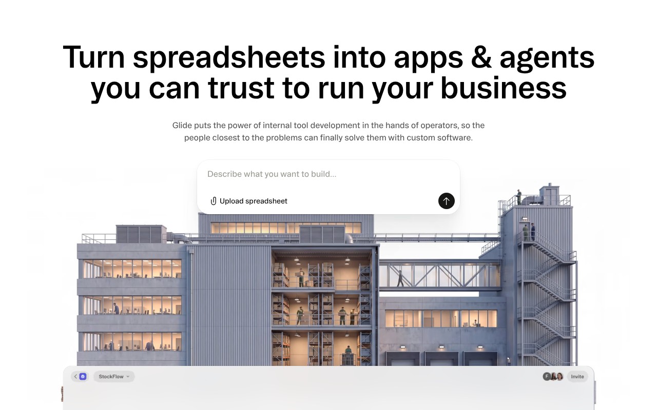 Glide homepage screenshot