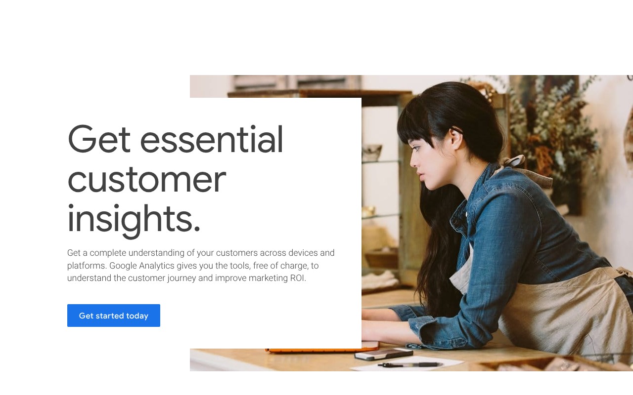 Google Analytics homepage screenshot