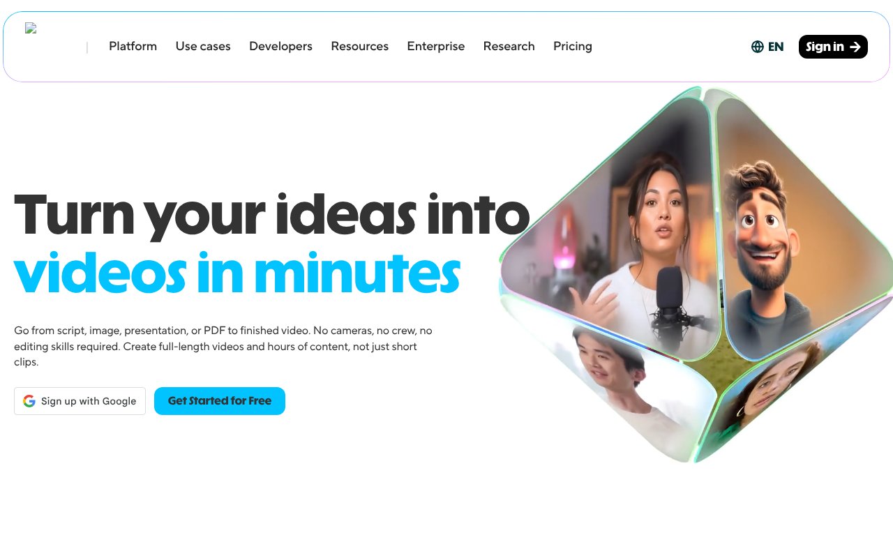 HeyGen homepage screenshot