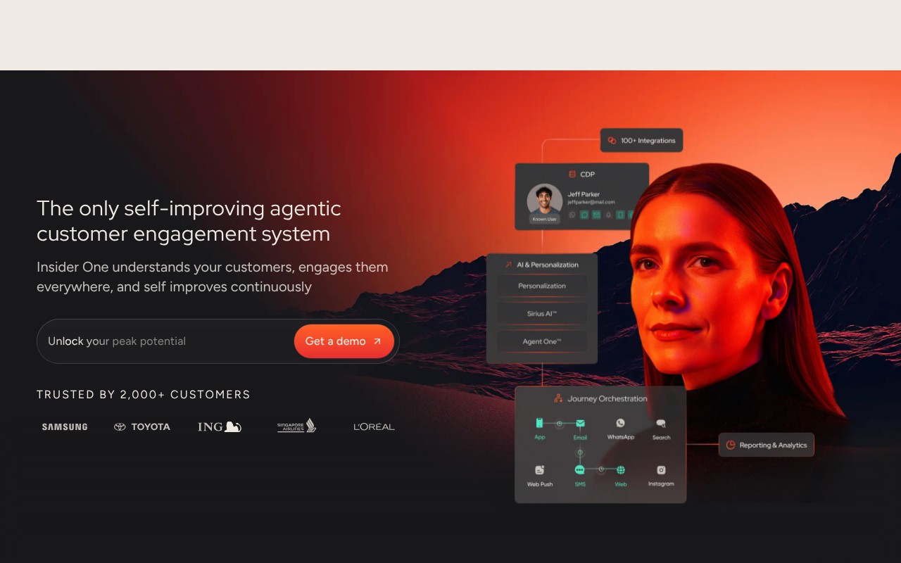 Insider One homepage screenshot