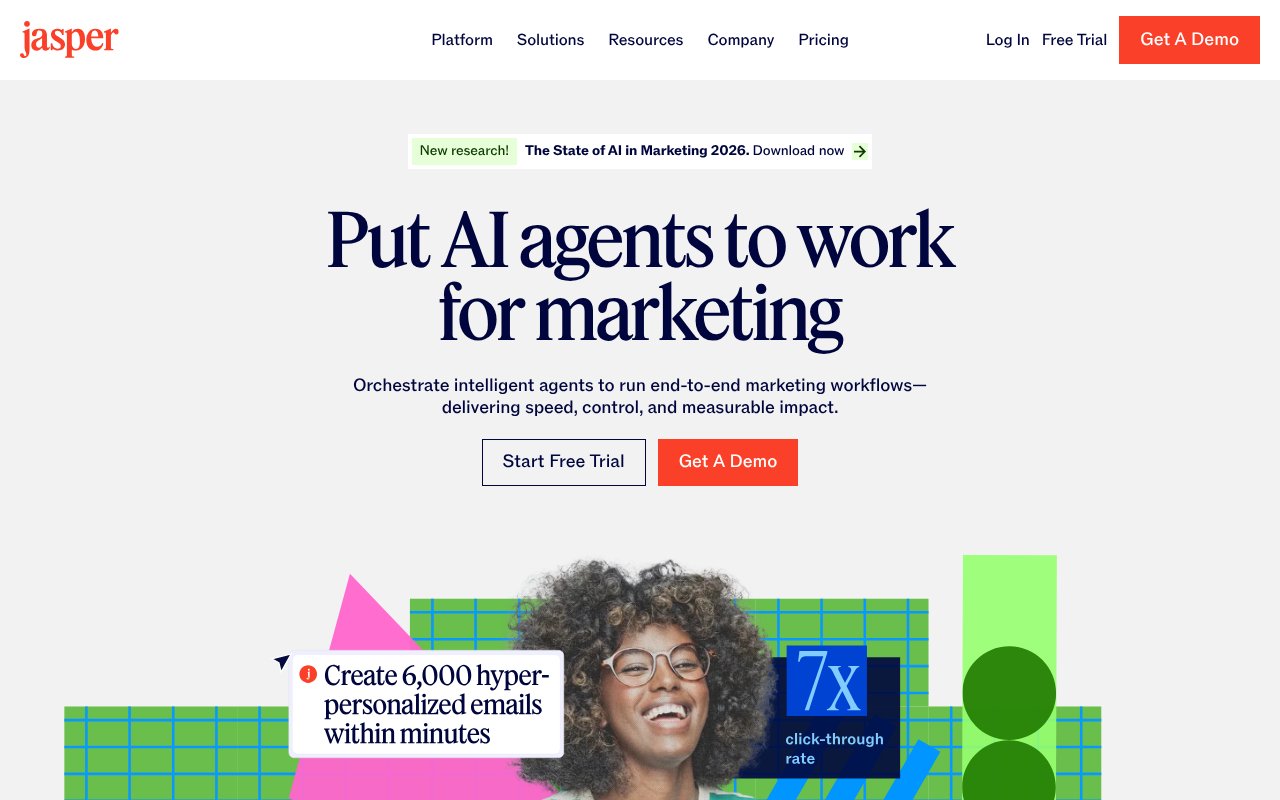 Jasper homepage screenshot
