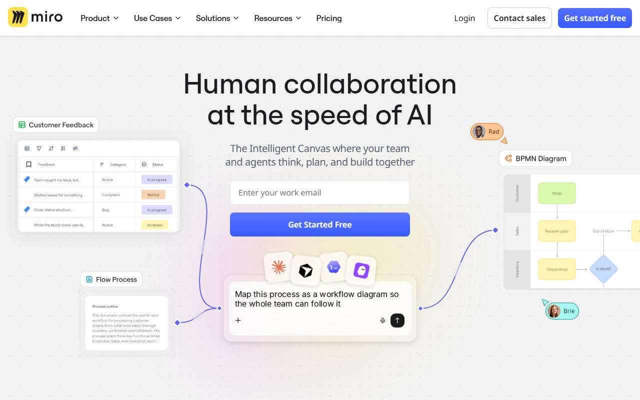 Miro homepage screenshot