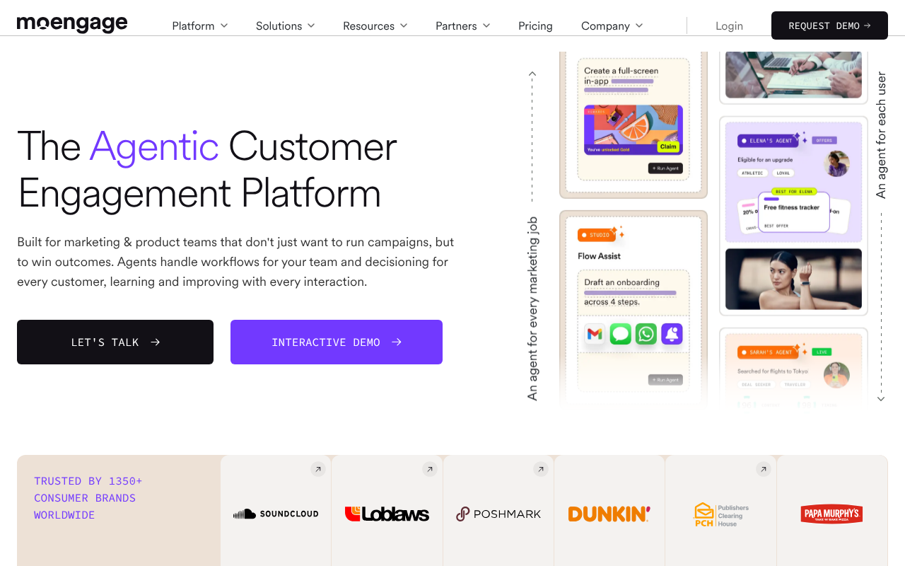 MoEngage homepage screenshot