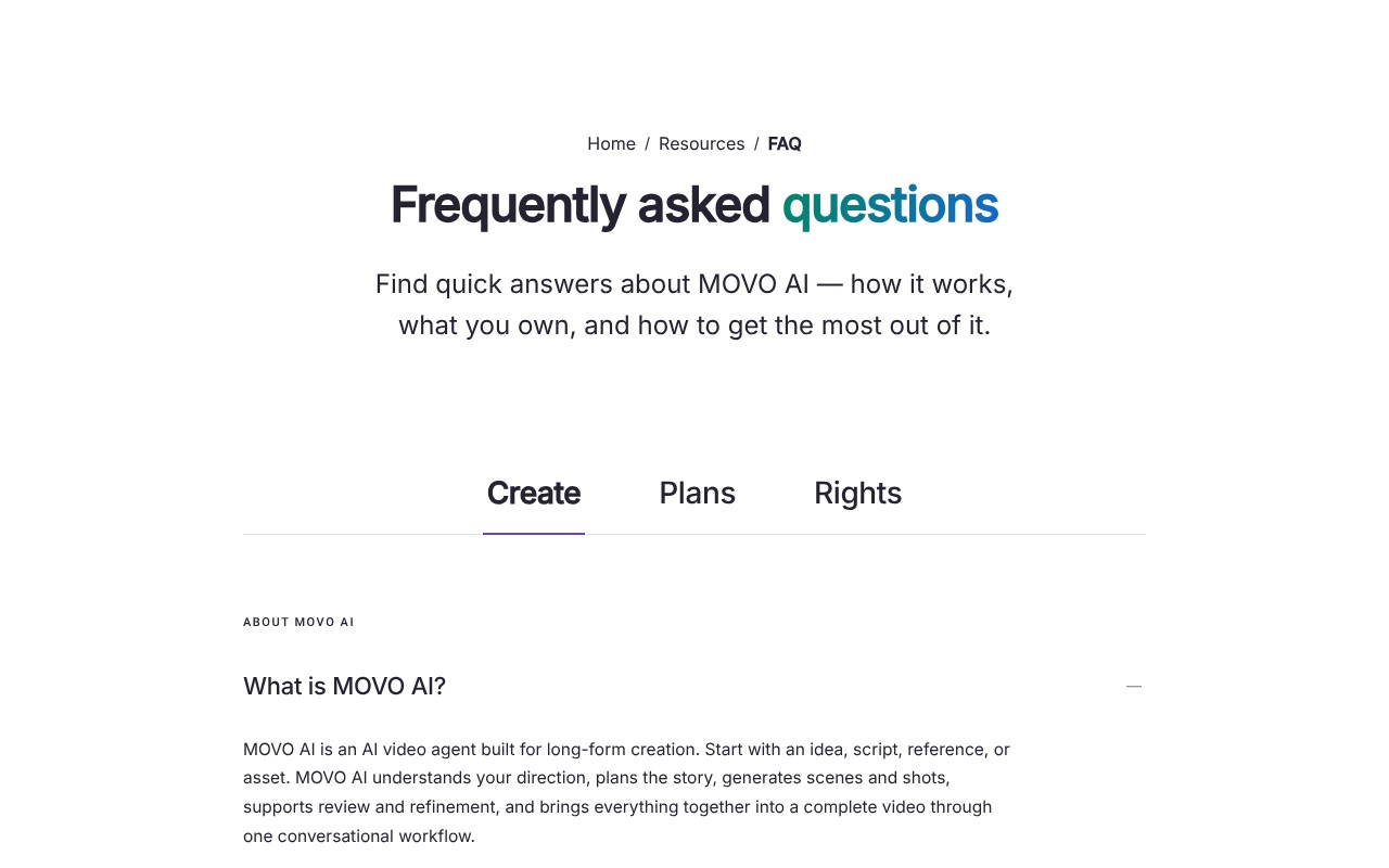 MOVO AI homepage screenshot