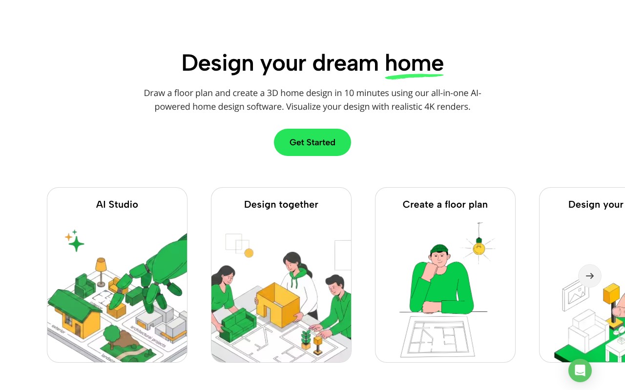 Planner 5D homepage screenshot