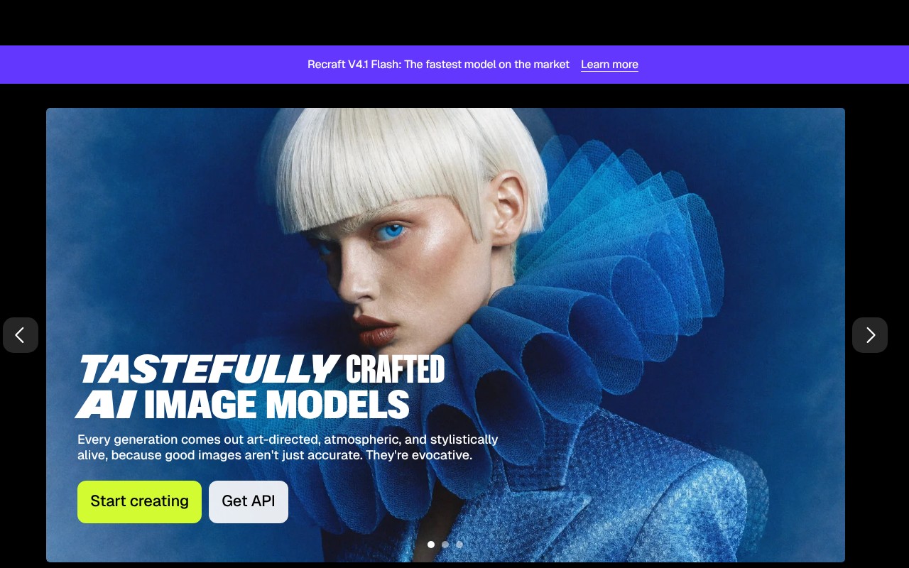 Recraft homepage screenshot