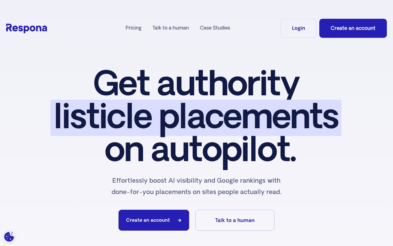 Respona homepage screenshot