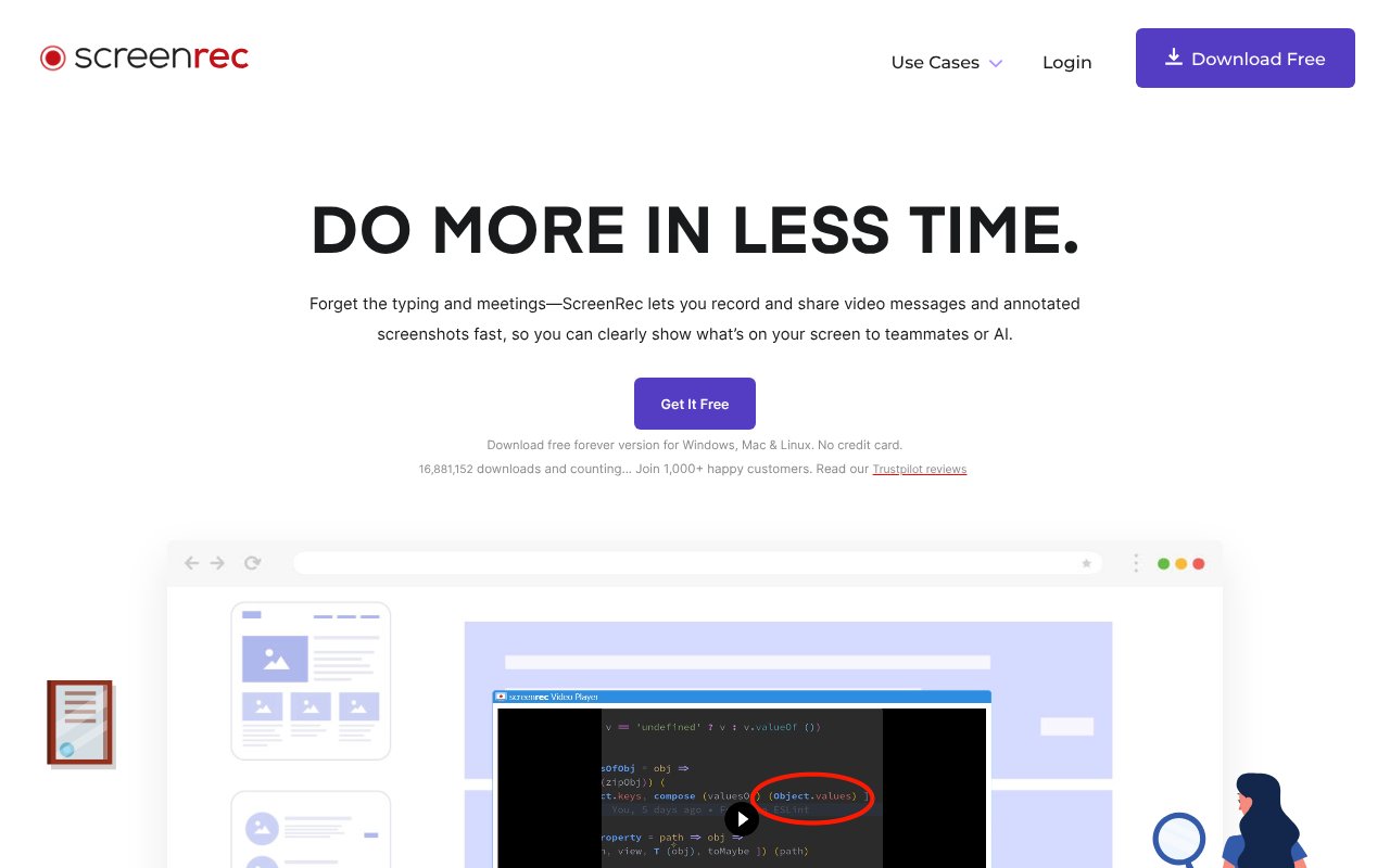 ScreenREC homepage screenshot