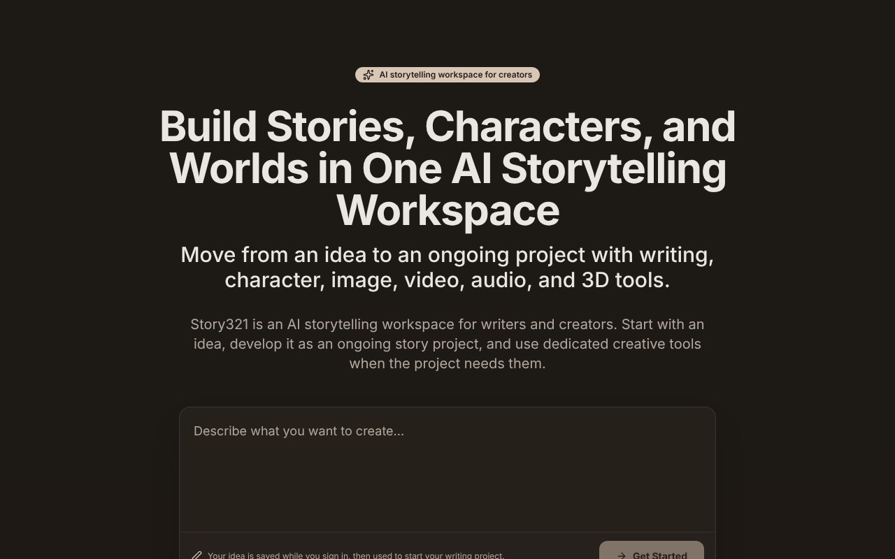 Story321 homepage screenshot