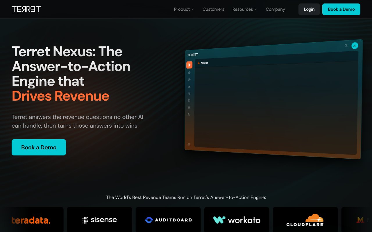 Terret.ai homepage screenshot