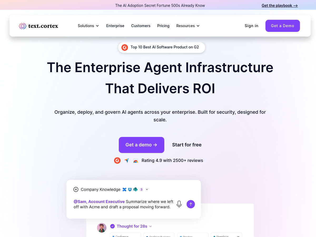 TextCortex homepage screenshot