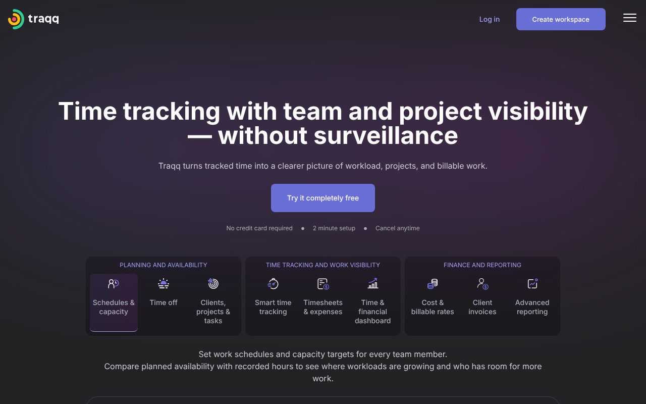 Traqq homepage screenshot