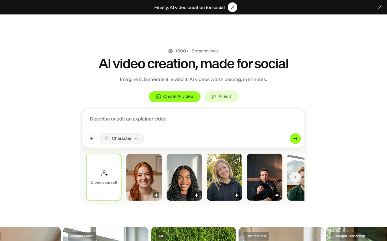 VEED homepage screenshot