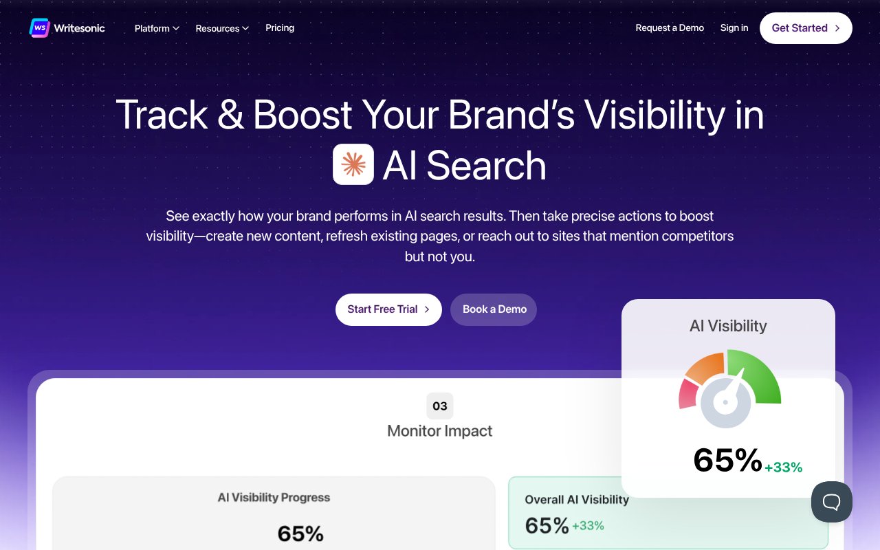 Writesonic homepage screenshot